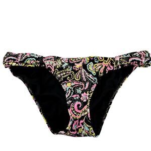 Victoria's Secret Knockout Cheeky Bikini Bottom Neon Metallic Paisley Small